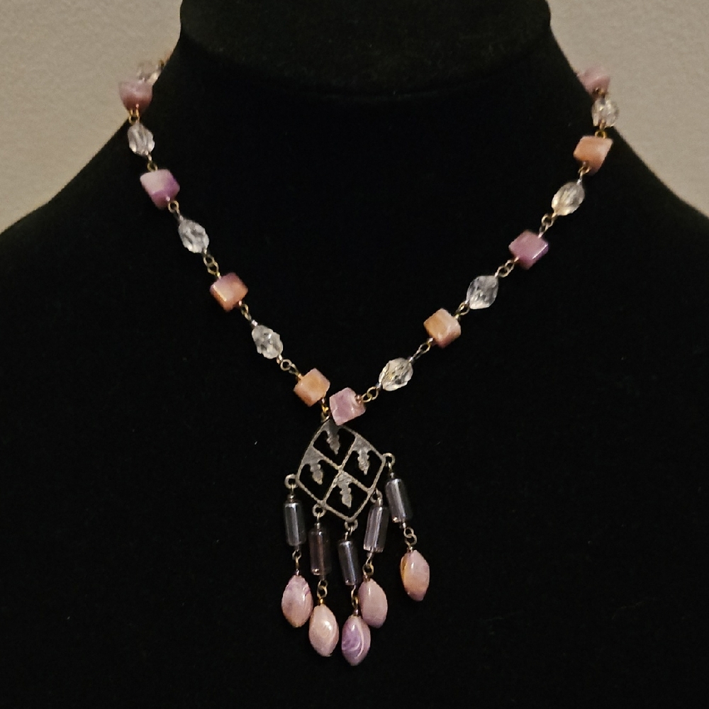 Elegant Purple and Silver Necklace